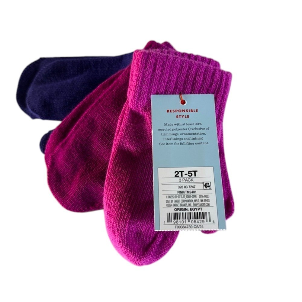 NWT Kids 3-Pack Mittens  - Magenta & Navy‎ size 2T - 5T Toddler mitten Set